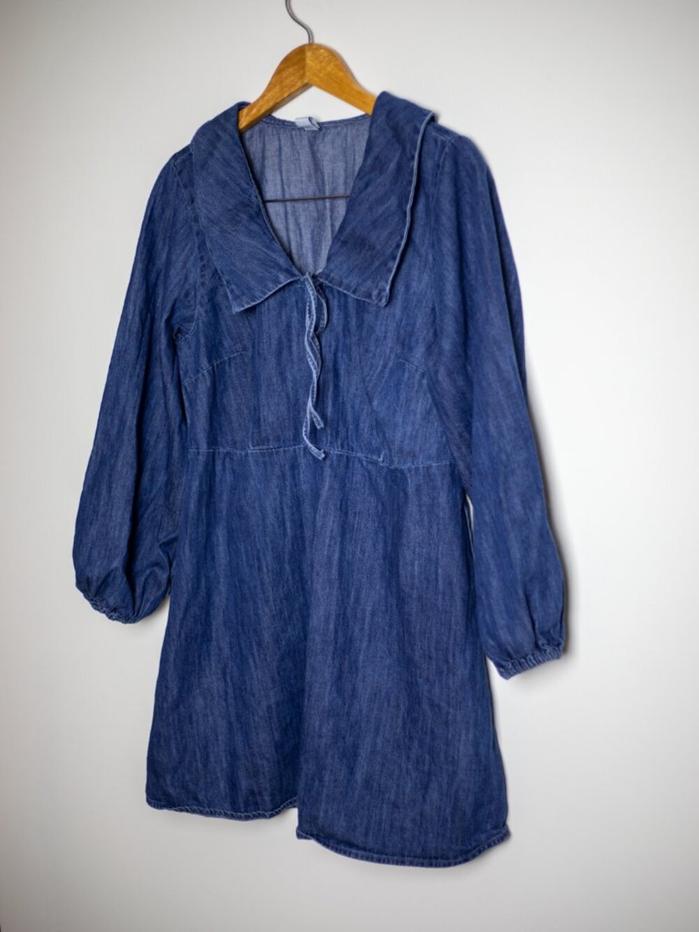 Old Navy Sailor Collar Long Sleeve Denim Mini Dress